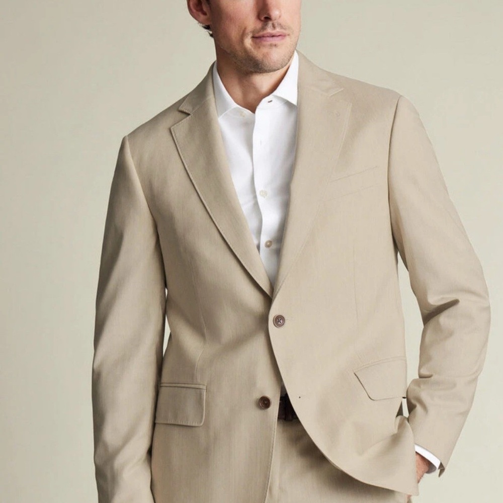 Men’s Silk Elegant Beige Sport Blazer by Versini size 48 Long